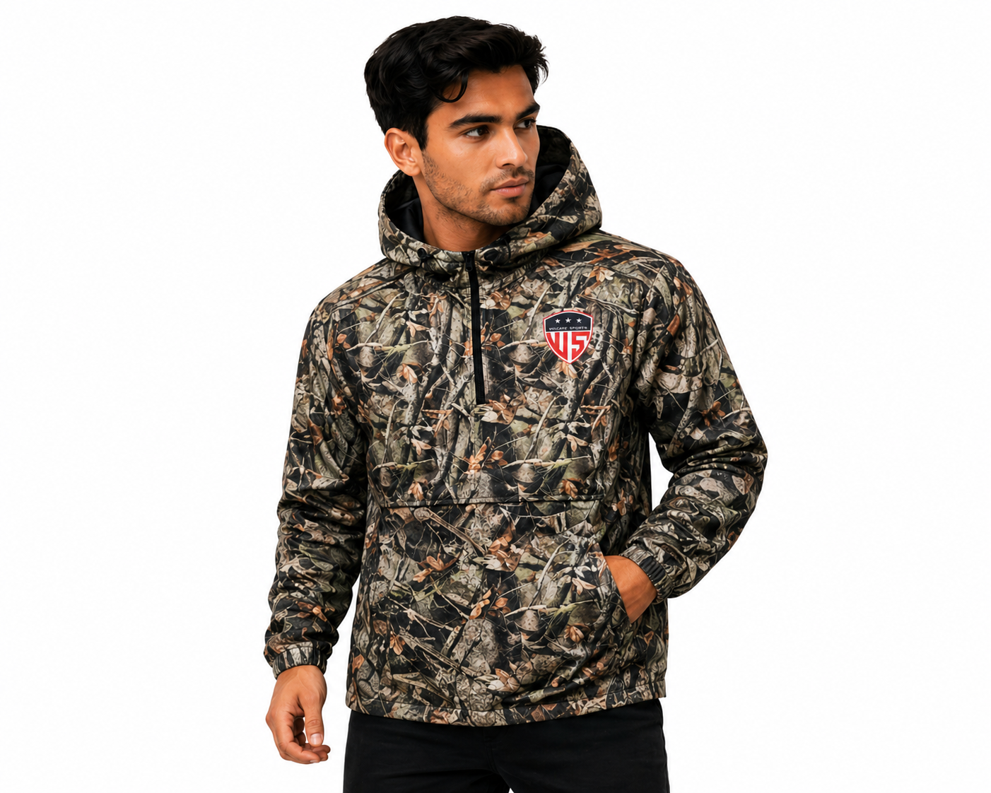 Mens Windbreaker Jacket | Half-Zip Hooded Pullover – Wilcare Sports