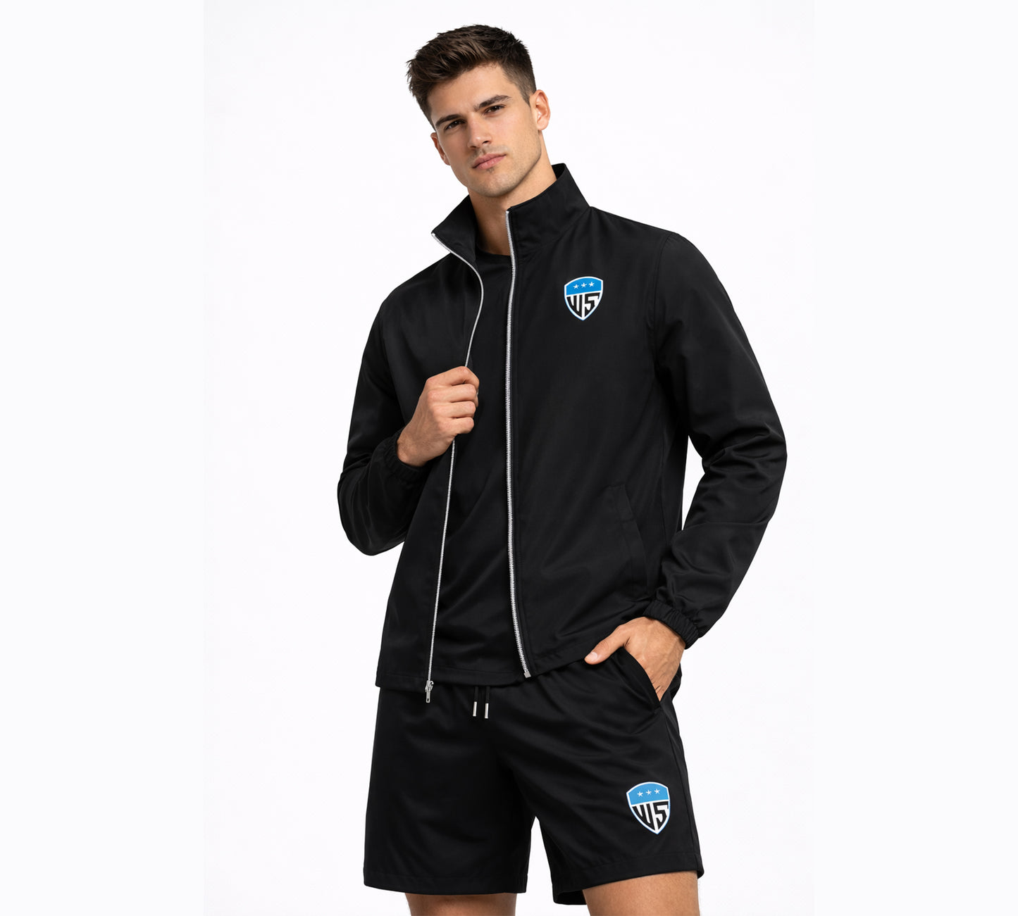 Stylish black tracksuit set for men – perfect for jogging and activewear