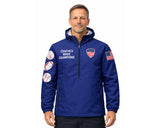 Men’s blue coach windbreaker jacket full zip front view