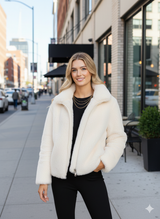 Cozy Chic: The Ultimate Cream Faux Fur Jacket