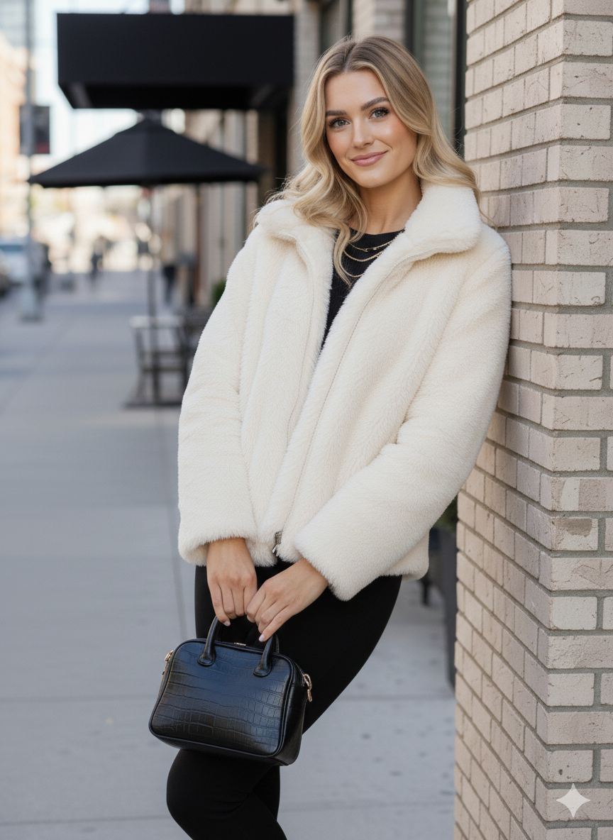 Cozy Chic: The Ultimate Cream Faux Fur Jacket