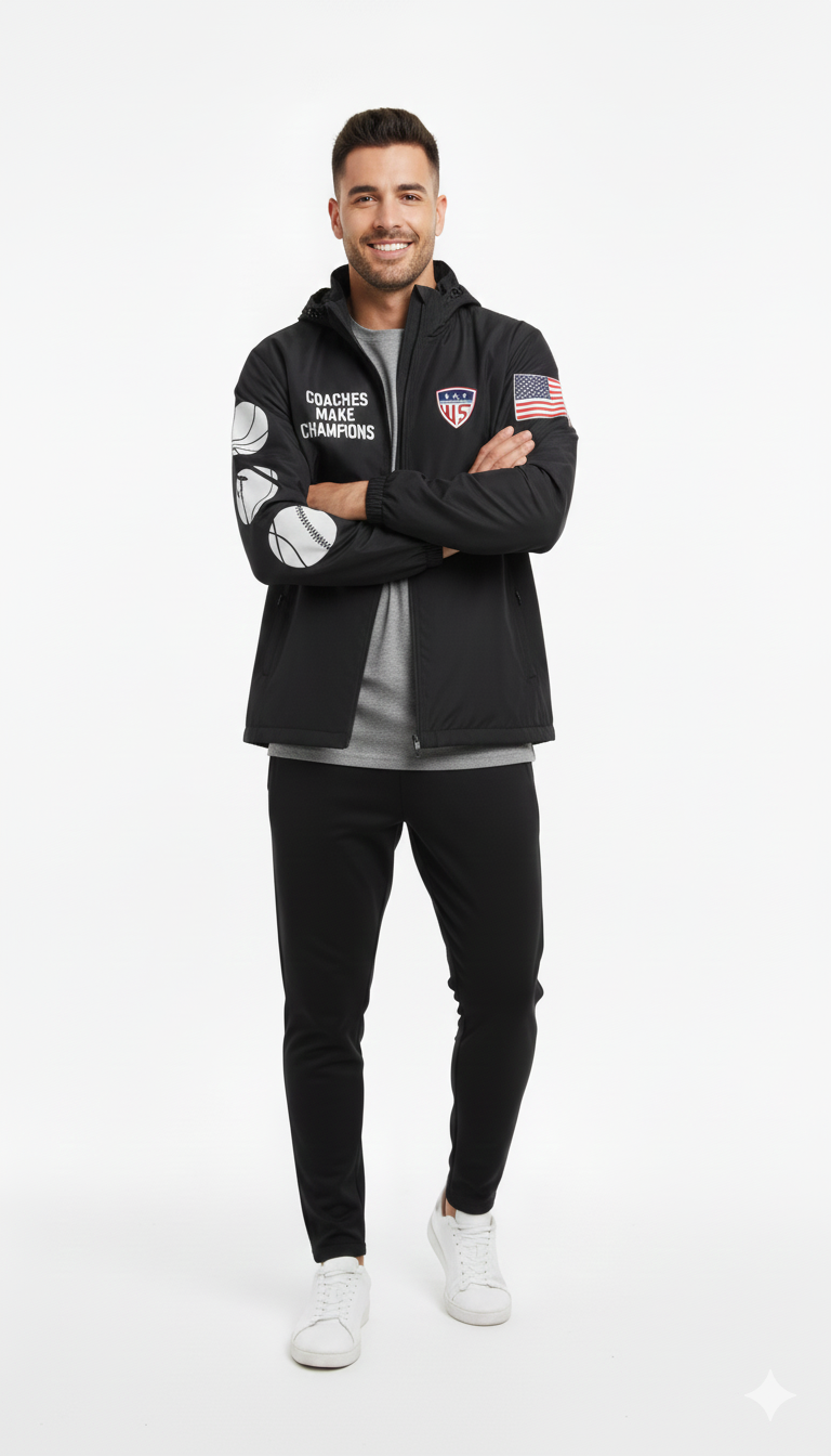 Men’s Coach Windbreaker Jacket – Lightweight Athletic Training & Team Wear  Premium Sportswear