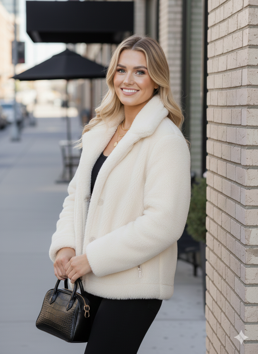 Cozy Chic: The Ultimate Cream Faux Fur Jacket