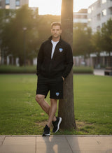 Men's Lightweight Windbreaker Tracksuit Set - Full-Zip Jacket & Shorts Activewear