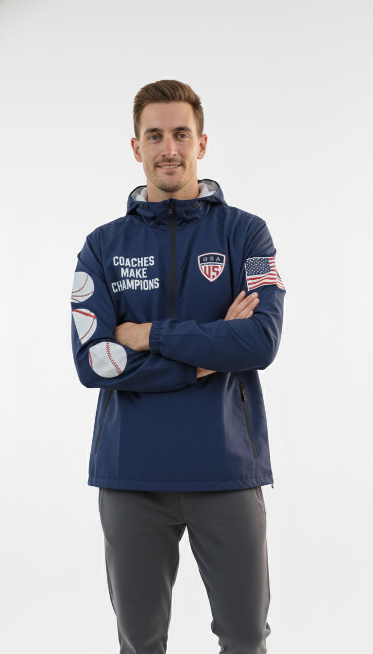 Wilcare Coach Half-Zip Windbreaker Jacket – Lightweight Training Outerwear