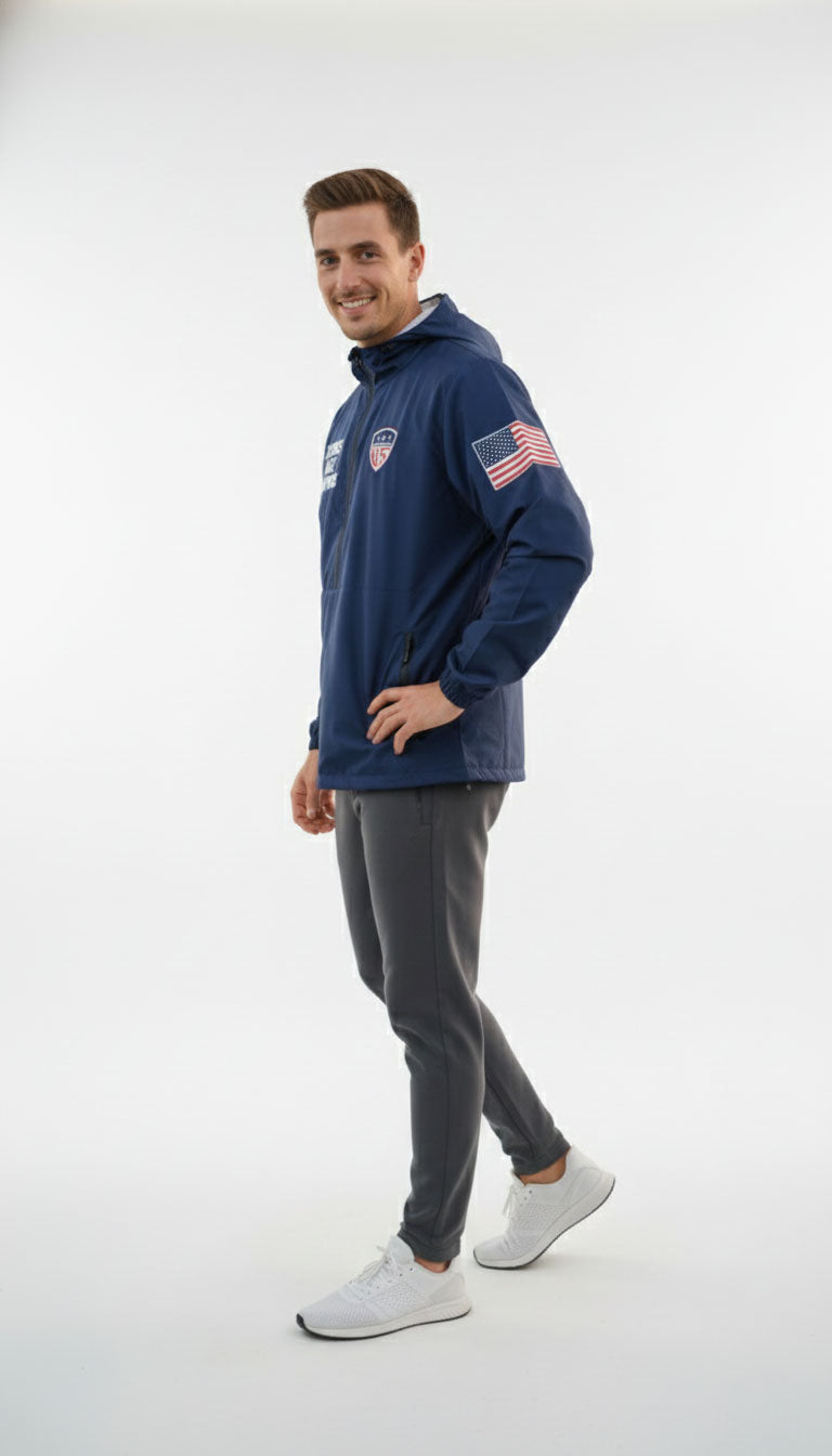 Wilcare Coach Half-Zip Windbreaker Jacket – Lightweight Training Outerwear