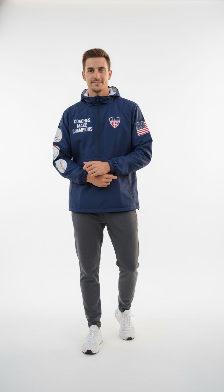 Wilcare Coach Half-Zip Windbreaker Jacket – Lightweight Training Outerwear