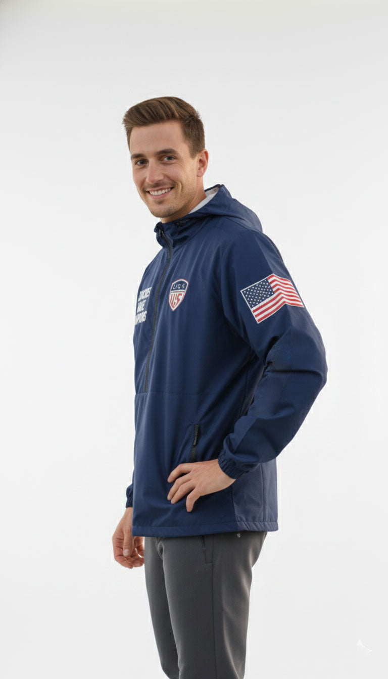 Wilcare Coach Half-Zip Windbreaker Jacket – Lightweight Training Outerwear