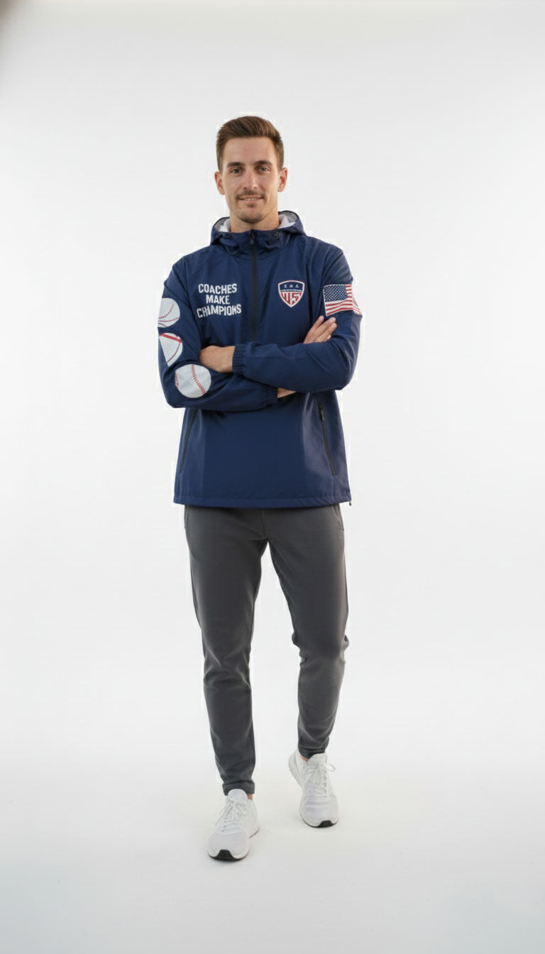 Wilcare Coach Half-Zip Windbreaker Jacket – Lightweight Training Outerwear