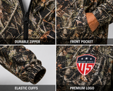 Men's Windbreaker Jacket - Half-Zip Hooded Pullover Coat