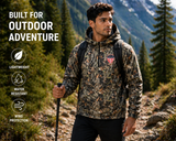 Men's Windbreaker Jacket - Half-Zip Hooded Pullover Coat