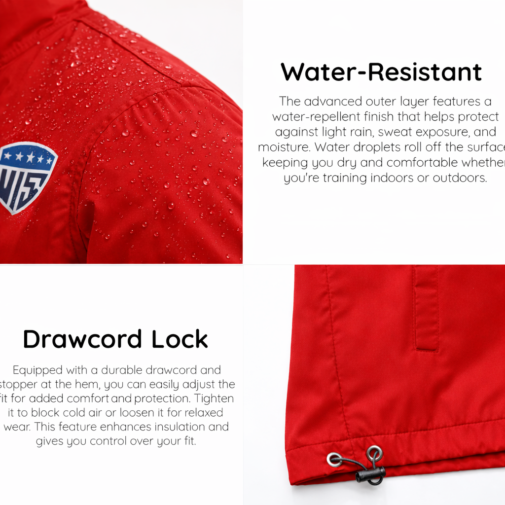 Elite Performance Track Set | Lightweight Red Windbreaker Jacket & Athletic Shorts