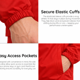 Elite Performance Track Set | Lightweight Red Windbreaker Jacket & Athletic Shorts